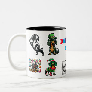 Tasse 2 Couleurs Dachshund Amoureux des animaux cadeau