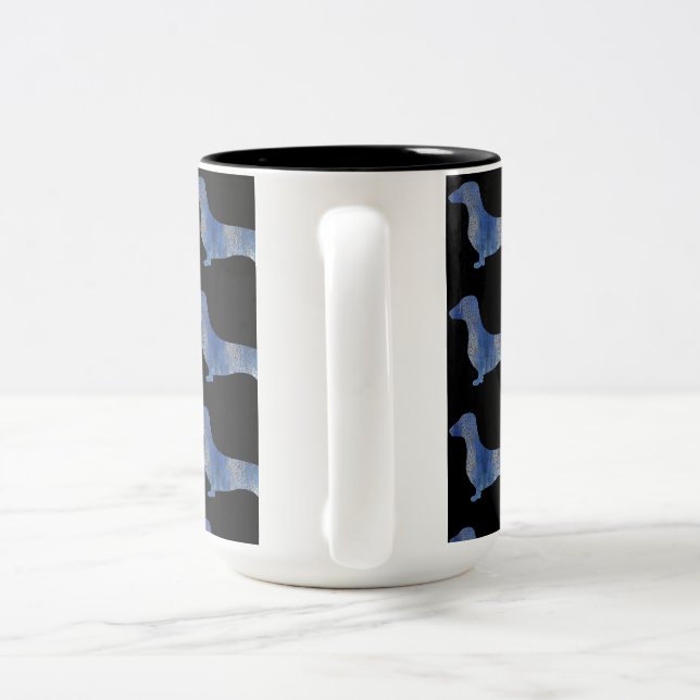 Tasse 2 Couleurs Dachshund léopard (Poignée)