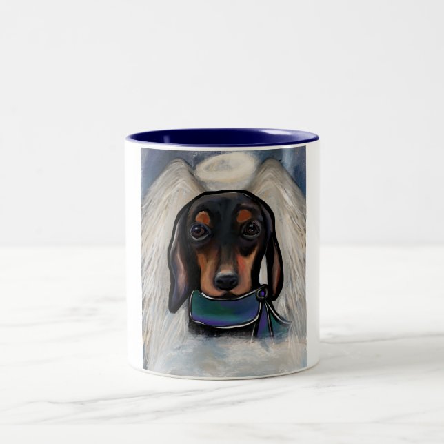 Tasse 2 Couleurs Dachshund noir et feu (Centre)