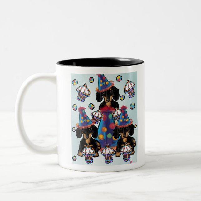 Tasse 2 Couleurs Dachshunds noir et feu (Gauche)
