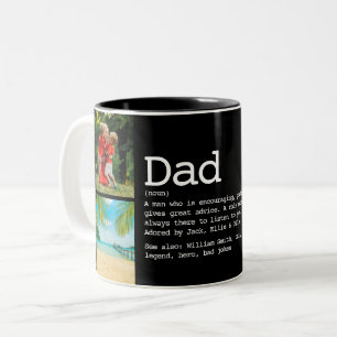 Tasse 2 Couleurs Dad Definition Photo Collage Black And White