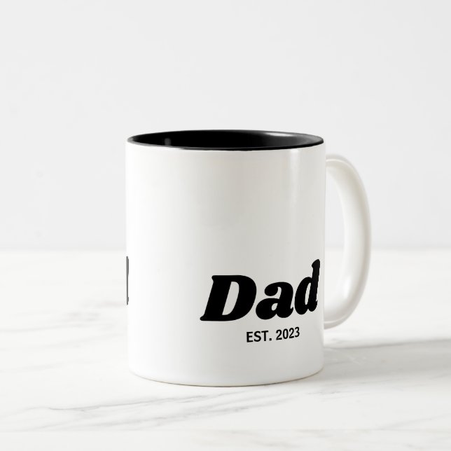 Tasse 2 Couleurs Dad Established Modern Typography (Devant droit)