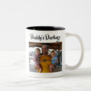 Tasse 2 Couleurs Daddy's Darlings Photos pour enfants Père Cadeau