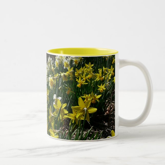 Tasse 2 Couleurs Daffodiles jaunes et blancs Fleurs de printemps (Droit)