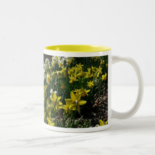 Tasse 2 Couleurs Daffodiles jaunes et blancs Fleurs de printemps