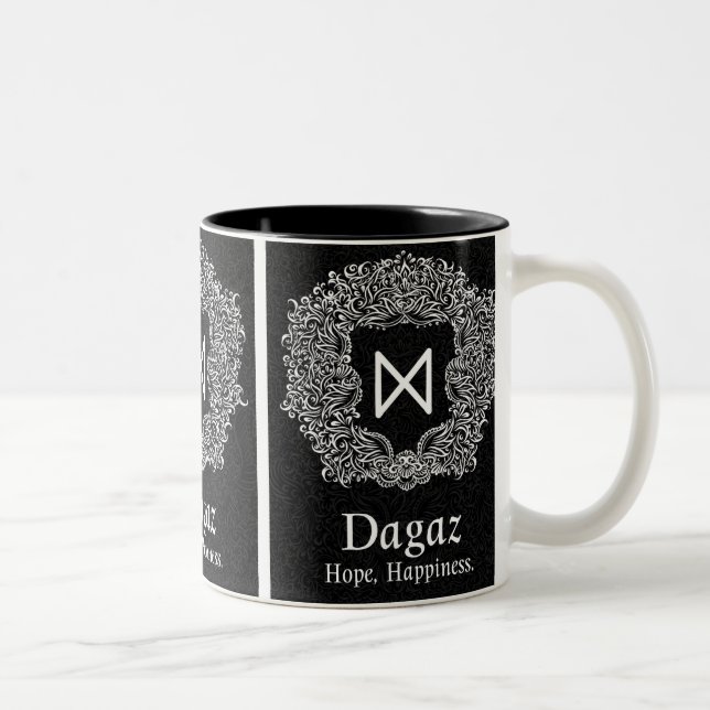 Tasse 2 Couleurs Dagaz /Happiness/ Version noire (Droit)