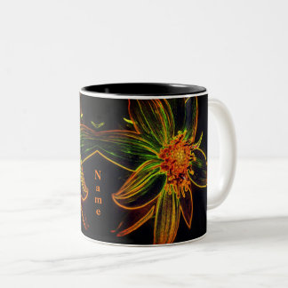 Tasse 2 Couleurs Daisy Abstrait Flower Art personnalisé