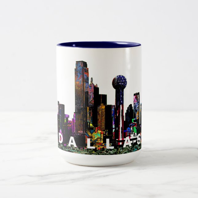 Tasse 2 Couleurs Dallas en graffiti (Centre)