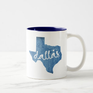 Tasse 2 Couleurs Dallas, Texas Wood Grain