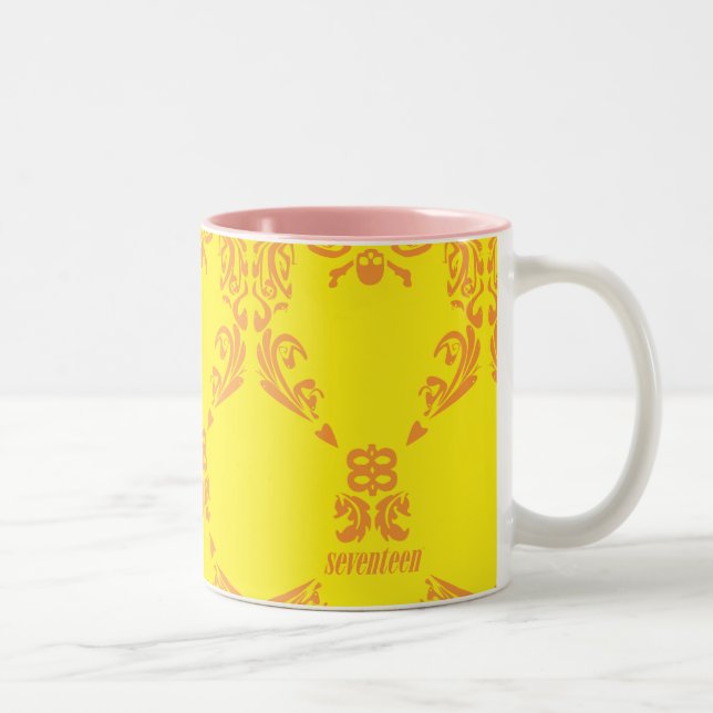 Tasse 2 Couleurs Damassé jaune-orange (Droit)