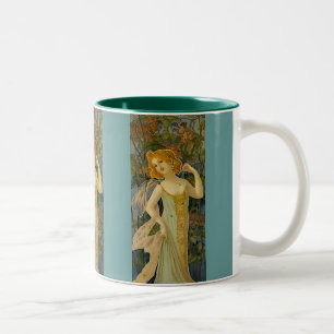 Tasse 2 Couleurs Dame Art Nouveau