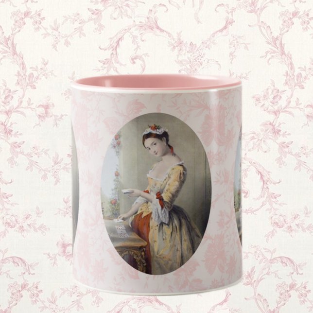 Tasse 2 Couleurs Dame avec cartes (Créateur téléchargé)