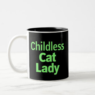 Tasse 2 Couleurs Dame de chat sans enfants Drôle Vote 2024