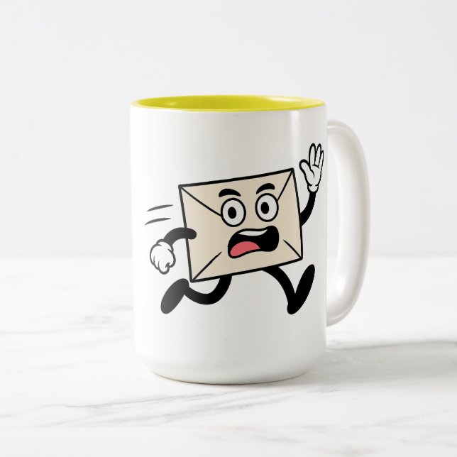 Tasse 2 Couleurs Dame de la poste avec du courrier (Devant droit)