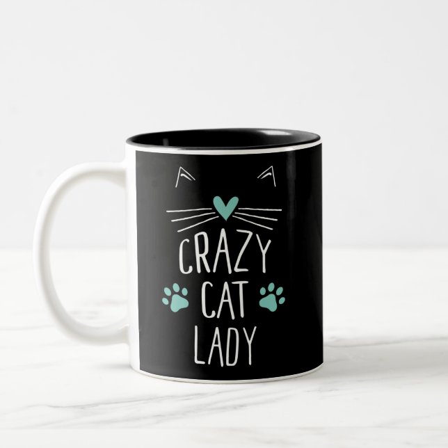 Tasse 2 Couleurs Dame du Crazy Cat (Gauche)