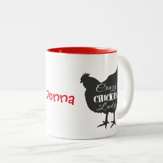 Tasse 2 Couleurs Dame Poulet Folle