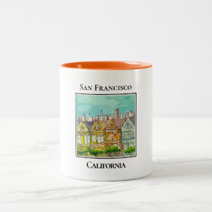 Tasse 2 Couleurs Dames peintes, San Francisco Californie