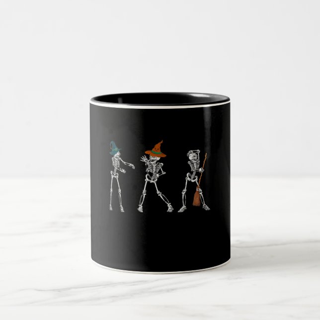 Tasse 2 Couleurs Dance-cadeaux|Halloween Dance Macabre Witch Skelet (Centre)