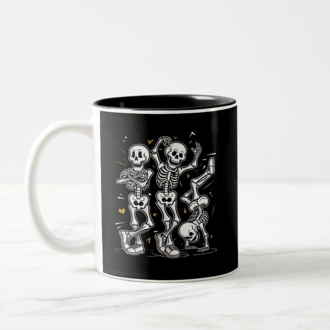 Tasse 2 Couleurs Dancing Skeletons Dance Challenge Halloween (Gauche)