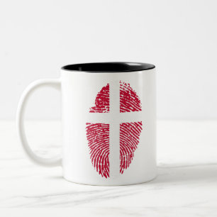 Tasse 2 Couleurs Danemark Drapeau Empreinte Pays Fierté