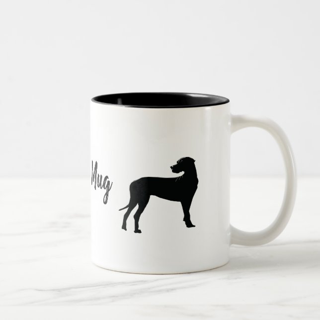 Tasse 2 Couleurs Danois Noir, Gros Chien (Droit)