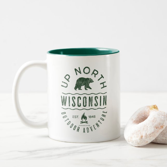 Tasse 2 Couleurs Dans le nord du Wisconsin (Avec donut)