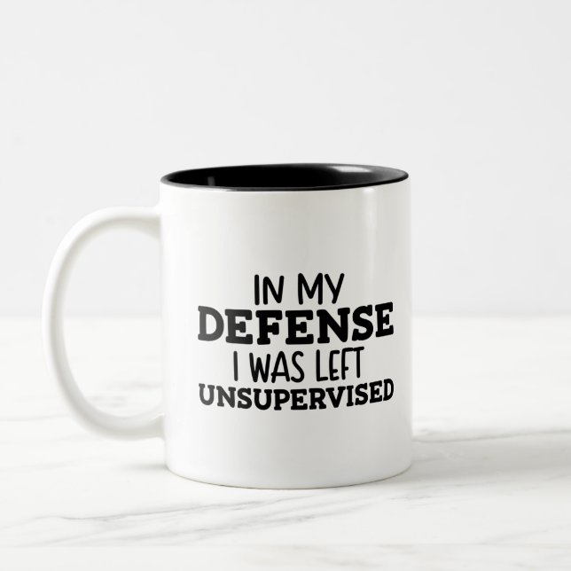 Tasse 2 Couleurs Dans Ma Défense, J'Ai Été Laissé Sans Surveillance (Gauche)