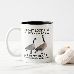 Tasse 2 Couleurs Dans ma tête, je pense aux bernaches du Canada Drô