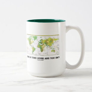Tasse 2 Couleurs Dans Quel Fuseau Heure Êtes-Vous ? (Carte mondiale