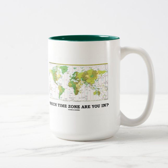 Tasse 2 Couleurs Dans Quel Fuseau Heure Êtes-Vous ? (Carte mondiale (Droit)