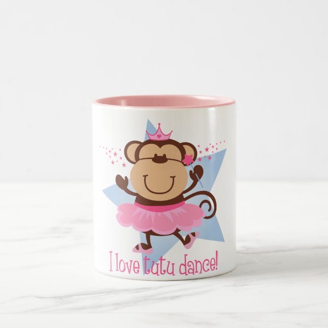 Tasse 2 Couleurs Danse de tutu d'amour de singe (Centre)