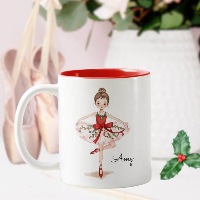 Tasse 2 Couleurs Danse Fille de Ballet de Noël (Créateur téléchargé)