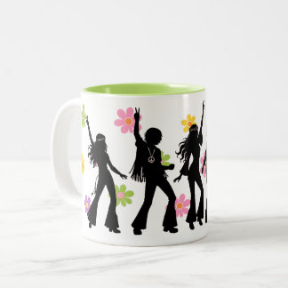 Tasse 2 Couleurs Danse Hippie Flower Power des années 60