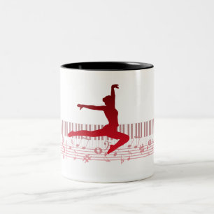 Tasse 2 Couleurs Danseur de ballet sur un clavier