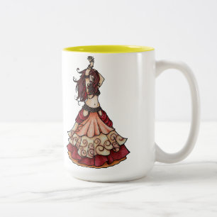 Tasse 2 Couleurs Danseur du ventre d'émbre avec zills