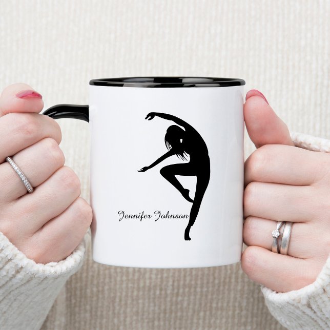 Tasse 2 Couleurs Danseur moderne Silhouette Danse (Créateur téléchargé)