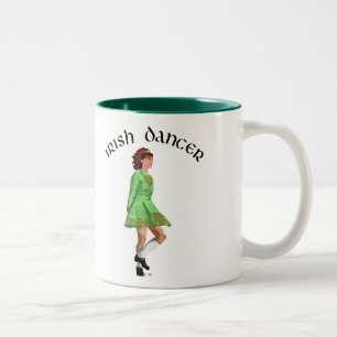 Tasse 2 Couleurs Danseuse Irlandaise en Robe Verte