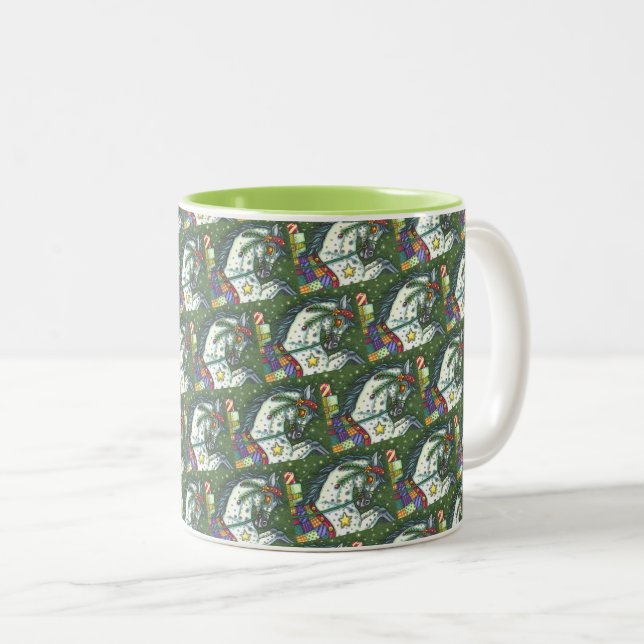TASSE 2 COULEURS DAPPLE GRAY DANS UN SEUL CHEVAL OUVERT SLEIGH, COL (Devant droit)