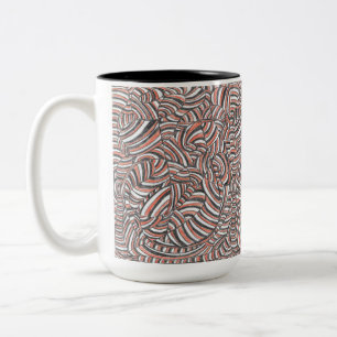 Tasse 2 Couleurs Darya   Mugue d'art abstrait dessiné à la main