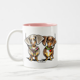 Tasse 2 Couleurs Dashing Dachshunds Appelés