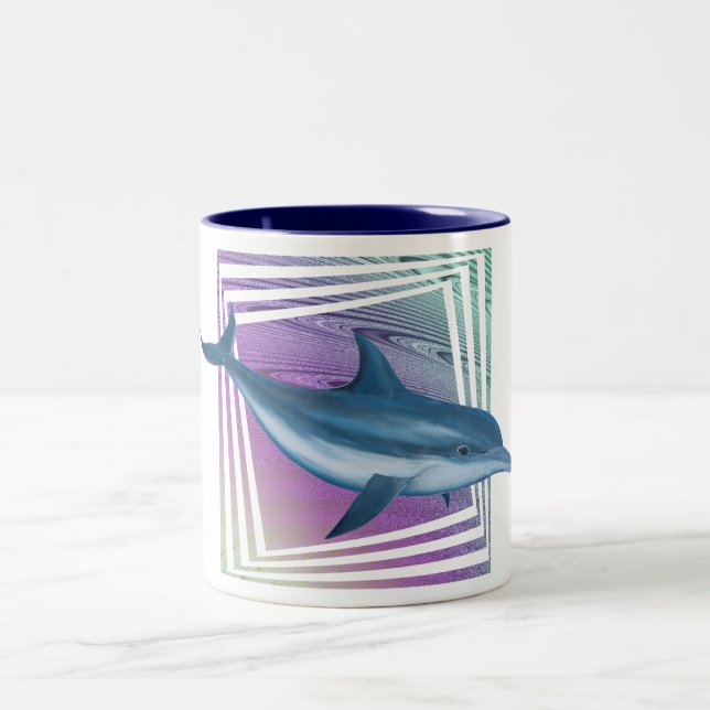 Tasse 2 Couleurs Dauphin bleu de cascade (Centre)