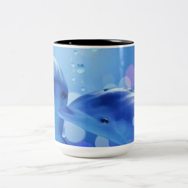 Tasse 2 Couleurs Dauphins a l´huile posters (Centre)