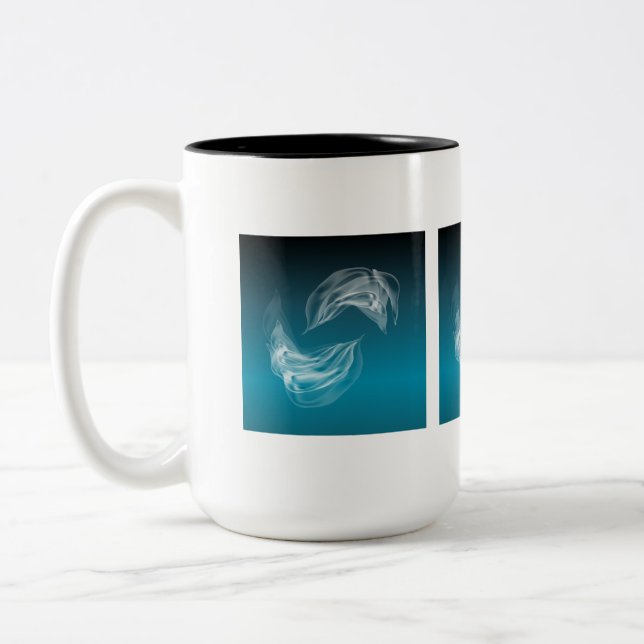 Tasse 2 Couleurs Dauphins Abstraits en jeu (Gauche)