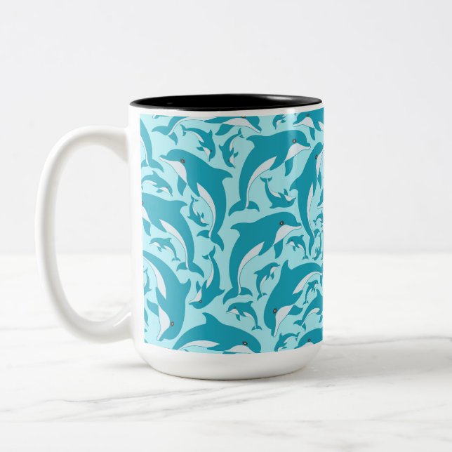 Tasse 2 Couleurs Dauphins mignons (Gauche)