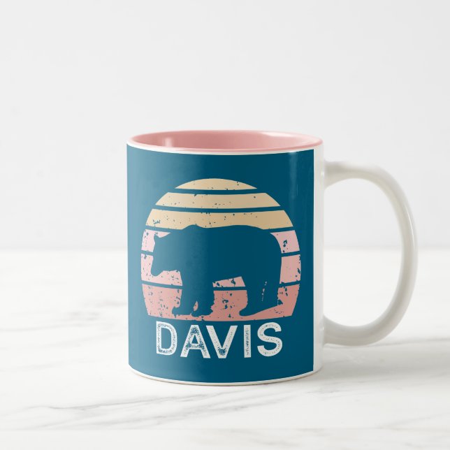 Tasse 2 Couleurs Davis Virginie-Occidentale Ours Rétro (Droit)