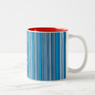 Tasse 2 Couleurs De nombreuses bandes multicolores dans le bleu