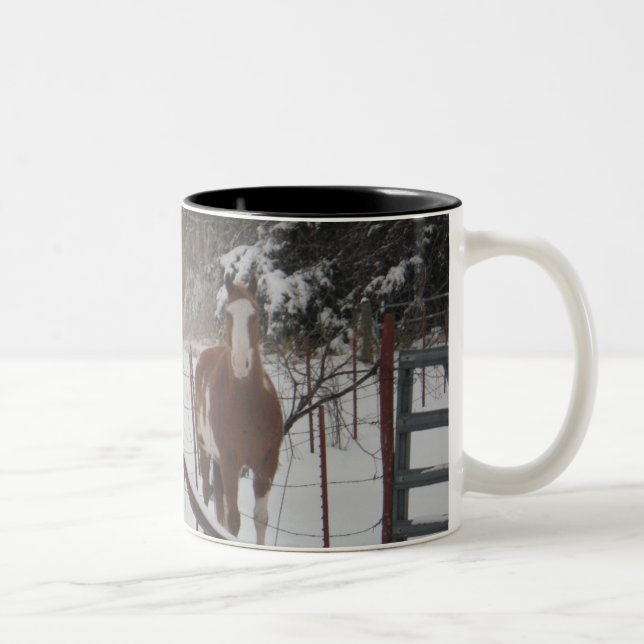 Tasse 2 Couleurs De pas dans la neige (Droit)