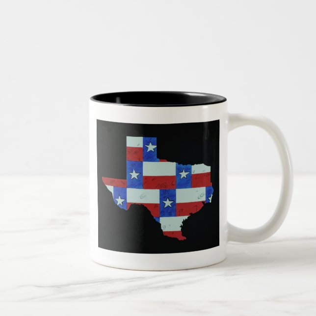 Tasse 2 Couleurs De plus grands drapeaux dans le Texas (Droit)