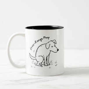Tasse 2 Couleurs Déchets humoristiques de chien de caca à portée li