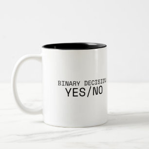 Tasse 2 Couleurs Décision Binaire Oui Non Minimaliste